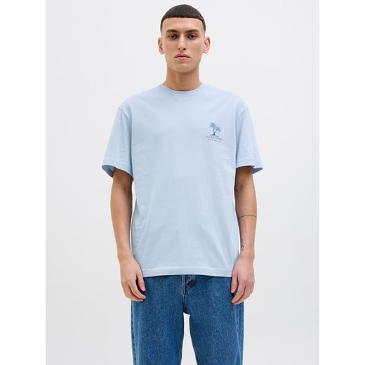 T-shirt męski Jack & Jones niebieski z krótkim rękawem 