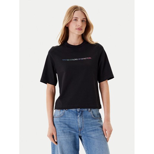 United Colors Of Benetton T-Shirt 3BL0D109D Czarny Relaxed Fit ze sklepu MODIVO w kategorii Bluzki damskie - zdjęcie 184057995