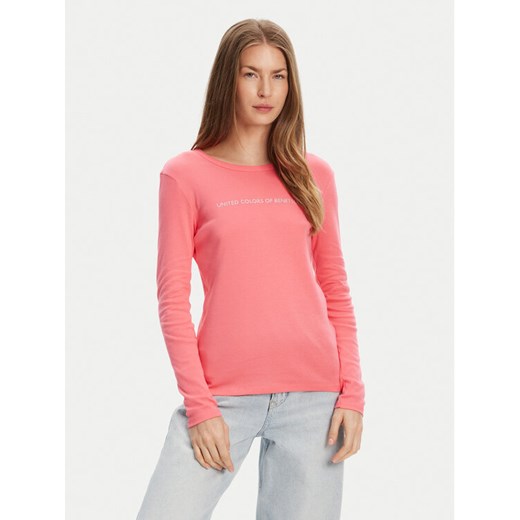 United Colors Of Benetton Bluzka 3GA2E16G0 Różowy Regular Fit ze sklepu MODIVO w kategorii Bluzki damskie - zdjęcie 184058019