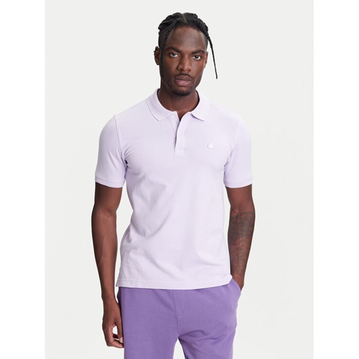 United Colors Of Benetton Polo 3WG9U301Z Fioletowy Slim Fit ze sklepu MODIVO w kategorii T-shirty męskie - zdjęcie 184058058