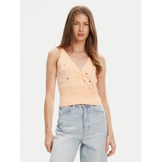 United Colors Of Benetton Top 10C1EH01A Pomarańczowy Regular Fit ze sklepu MODIVO w kategorii Bluzki damskie - zdjęcie 184058075