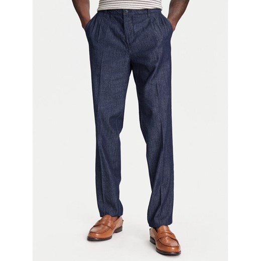 United Colors Of Benetton Spodnie materiałowe 40QFUF05J Granatowy Slim Fit ze sklepu MODIVO w kategorii Spodnie męskie - zdjęcie 184058089