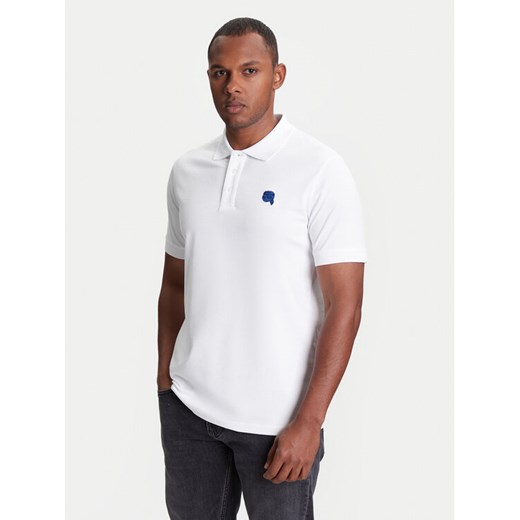 KARL LAGERFELD Polo 745022 553231 Biały Regular Fit ze sklepu MODIVO w kategorii T-shirty męskie - zdjęcie 184058127