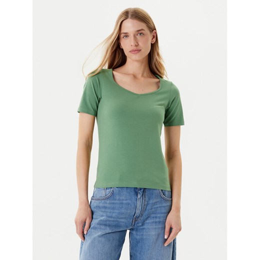 United Colors Of Benetton T-Shirt 3FJHD401P Zielony Slim Fit ze sklepu MODIVO w kategorii Bluzki damskie - zdjęcie 184058146