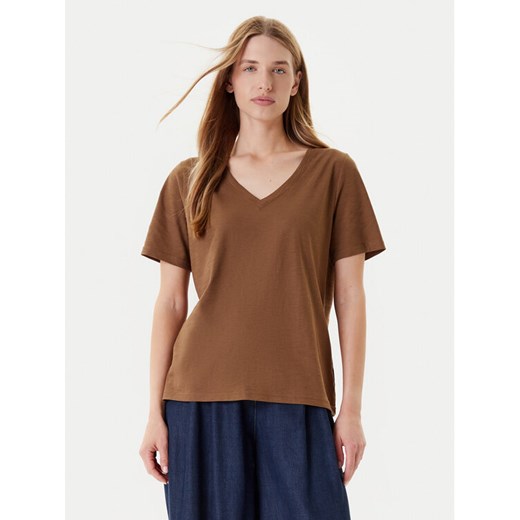United Colors Of Benetton T-Shirt 3BVXD400H Brązowy Relaxed Fit ze sklepu MODIVO w kategorii Bluzki damskie - zdjęcie 184058159