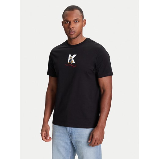 KARL LAGERFELD T-Shirt 755099 553270 Czarny Regular Fit ze sklepu MODIVO w kategorii T-shirty męskie - zdjęcie 184058186
