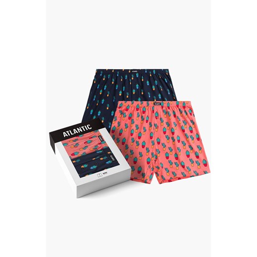 Atlantic 2-pack bokserki męskie luźne 2MBH-005-GRA/KOR, Kolor granatowo-koralowy, Rozmiar M, ATLANTIC ze sklepu Primodo w kategorii Majtki męskie - zdjęcie 184059666