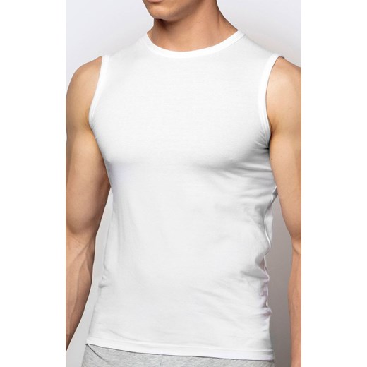 Bawełniany podkoszulek męski biały tank top BMV-047, Kolor biały, Rozmiar XL, ATLANTIC ze sklepu Primodo w kategorii Podkoszulki męskie - zdjęcie 184060045