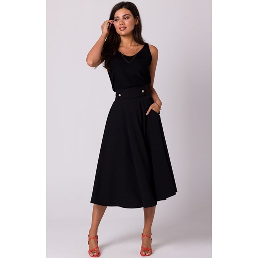 Spódnica z wysokim stanem w kolorze czarnym B265, Kolor czarny, Rozmiar S, BE ze sklepu Primodo w kategorii Spódnice - zdjęcie 184061306