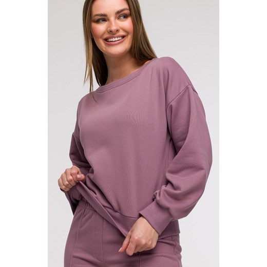 Bluza damska z otwartymi plecami wrzosowa B293, Kolor wrzosowy, Rozmiar L, BeWear ze sklepu Primodo w kategorii Bluzy damskie - zdjęcie 184061417
