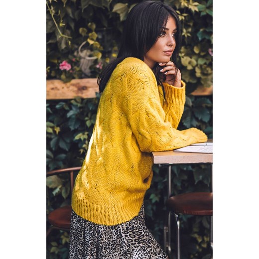 Sweter BK038, Kolor miodowy, Rozmiar S/M, BE Knit ze sklepu Primodo w kategorii Swetry damskie - zdjęcie 184061525