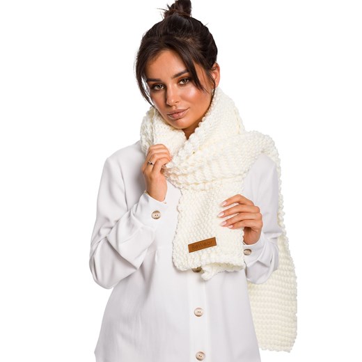 Szalik BK041, Kolor ecru, Rozmiar one size, BE Knit ze sklepu Primodo w kategorii Szaliki i chusty damskie - zdjęcie 184061529