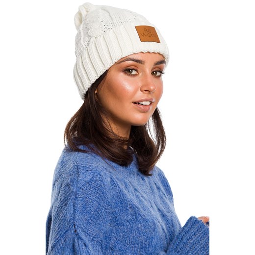 Czapka BK043, Kolor ecru, Rozmiar one size, BE Knit ze sklepu Primodo w kategorii Czapki zimowe damskie - zdjęcie 184061535