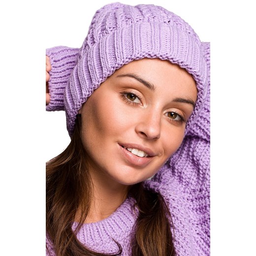 BK057 czapka klasyczna, Kolor lawendowy, Rozmiar uniwersalny, BE Knit ze sklepu Primodo w kategorii Czapki zimowe damskie - zdjęcie 184061546