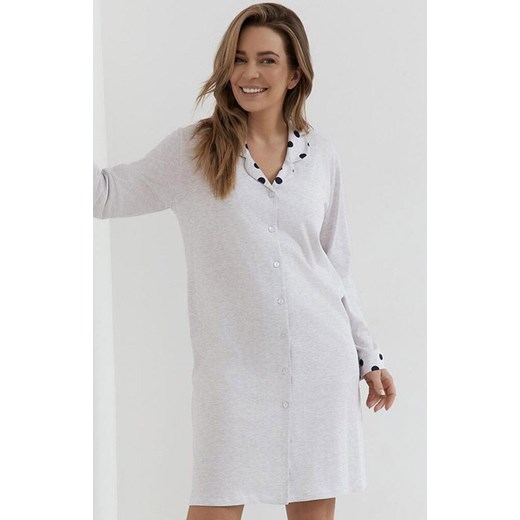 Damska koszula nocna rozpinana plus size 148, Kolor szary melanż-wzór, Rozmiar XXL, Cana ze sklepu Primodo w kategorii Koszule nocne - zdjęcie 184061949