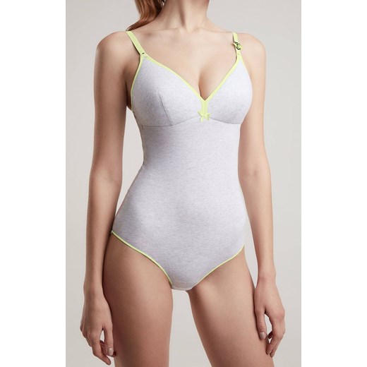 Bawełniane damskie body Bee happy RA0014, Kolor szary, Rozmiar 70A, Conte ze sklepu Primodo w kategorii Body damskie - zdjęcie 184062806