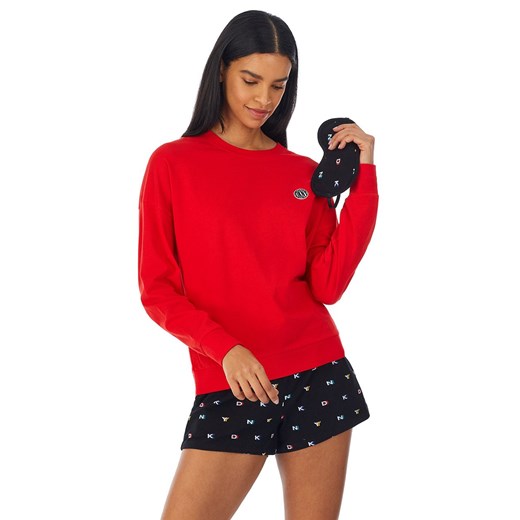DKNY bawełniana piżama damska z długim rękawem i krótkimi nogawkami YI2522590, Kolor czarny-wzór, Rozmiar XS, DKNY ze sklepu Primodo w kategorii Piżamy damskie - zdjęcie 184064006