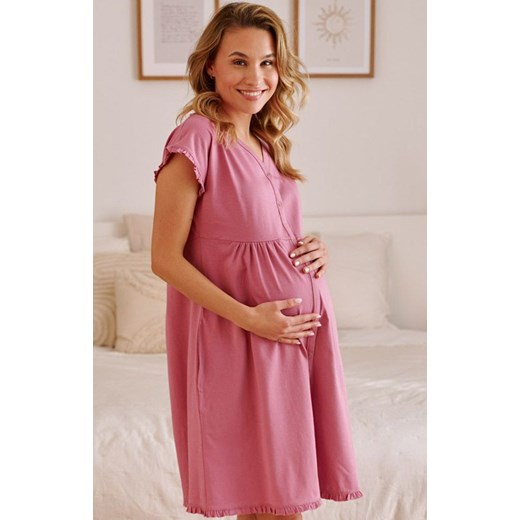 Doctor Nap koszulka nocna z bawełny organicznej różowa TCB.9600, Kolor różowy, Rozmiar S, Doctor Nap ze sklepu Primodo w kategorii Koszule nocne - zdjęcie 184064575