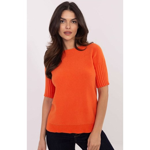 Pomarańczowy sweter z krótkim rękawem DHJ-SW-9316.02P, Kolor pomarańczowy, Rozmiar uniwersalny, ITALY MODA ze sklepu Primodo w kategorii Swetry damskie - zdjęcie 184068939