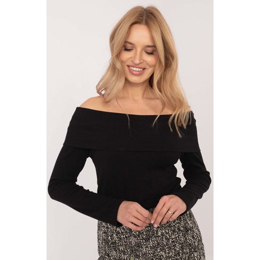 Sweter z odkrytymi ramionami czarny DHJ-SW-A2449.33, Kolor czarny, Rozmiar uniwersalny, ITALY MODA ze sklepu Primodo w kategorii Swetry damskie - zdjęcie 184068946