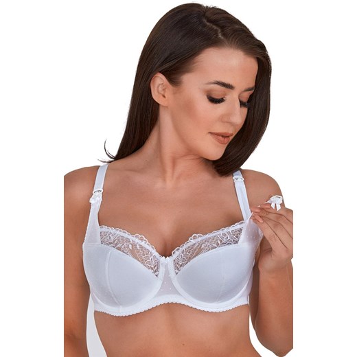 Biały biustonosz do karmienia półusztywniany semi-soft Mama Mama 009, Kolor biały, Rozmiar 75E, Gaia ze sklepu Primodo w kategorii Biustonosze - zdjęcie 184070736
