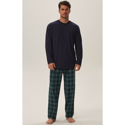 Henderson dwuczęściowa piżama męska Herb 41913-59X, Kolor granatowo-zielony, Henderson L okazyjna cena Primodo