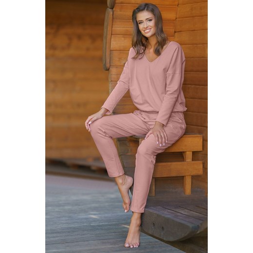 Karina komplet dresowy długie spodnie, długie rękawy, Kolor róż pudrowy, Rozmiar XL, Italian Fashion ze sklepu Primodo w kategorii Dresy damskie - zdjęcie 184072817