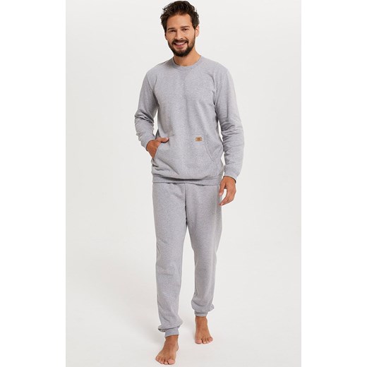 Komplet męski z długi rękawem i długimi nogawkami Fox, Kolor szary melanż, Rozmiar S, Italian Fashion ze sklepu Primodo w kategorii Piżamy męskie - zdjęcie 184074325