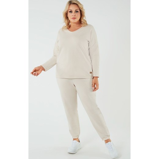Bluzka damska z długim rękawem beżowa Madri, Kolor beżowy, Rozmiar 2XL, Italian Fashion ze sklepu Primodo w kategorii Bluzki damskie - zdjęcie 184074505