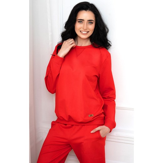 Komplet dresowy czerwony z długim rękawem i długimi spodniami Panama, Kolor czerwony, Rozmiar S, Italian Fashion ze sklepu Primodo w kategorii Komplety i garnitury damskie - zdjęcie 184074788