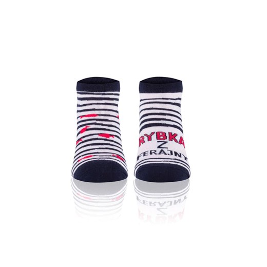 Skarpetki stopki damskie S151S Rybka, Kolor granatowo-biały, Rozmiar 35-38, Italian Fashion ze sklepu Primodo w kategorii Skarpetki damskie - zdjęcie 184075038