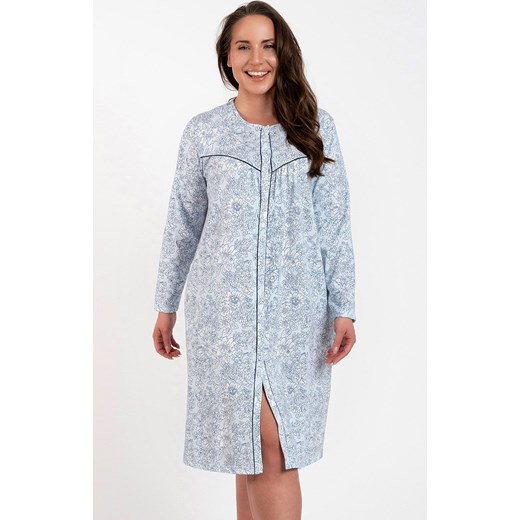 Bawełniana koszula nocna damska z długim rękawem Talita, Kolor niebieski-wzór, Rozmiar M, Italian Fashion ze sklepu Primodo w kategorii Koszule nocne - zdjęcie 184075388