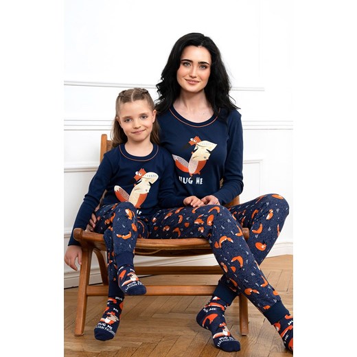 Damska piżama na długi rękaw i z długą nogawką Wasilla, Kolor granatowo-pomarańczowy, Rozmiar S, Italian Fashion ze sklepu Primodo w kategorii Piżamy damskie - zdjęcie 184075477
