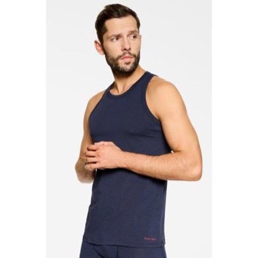 Granatowy bawełniany podkoszulek męski tank top Brass 19776, Kolor granatowy, Rozmiar L, Rene vilard ze sklepu Primodo w kategorii T-shirty męskie - zdjęcie 184076039
