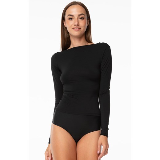 Bluzka damska z długim rękawem czarna Simple Longsleeve, Kolor czarny, Rozmiar L, Julimex ze sklepu Primodo w kategorii Bluzki damskie - zdjęcie 184076409