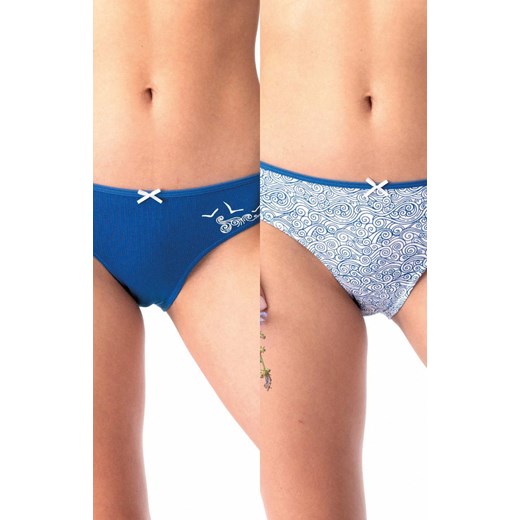 2-pack niskie majtki bawełniane w wakacyjny wzór LPR 723, Kolor niebieski-wzór, Rozmiar S, Key ze sklepu Primodo w kategorii Majtki męskie - zdjęcie 184076546