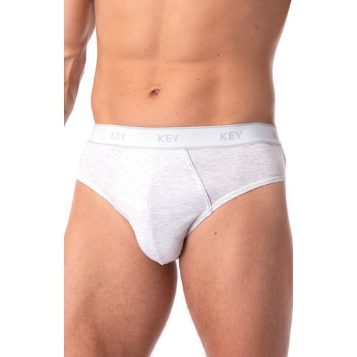 2-pack melanżowe bawełniane slipy jasno szare MPP 222, Kolor jasny szary melanż, Rozmiar M, Key ze sklepu Primodo w kategorii Majtki męskie - zdjęcie 184076656