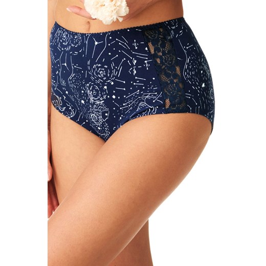 2-pack wysokie majtki w gwiazdy LPF 911, Kolor granatowy-wzór, Rozmiar S, Key ze sklepu Primodo w kategorii Majtki damskie - zdjęcie 184076927