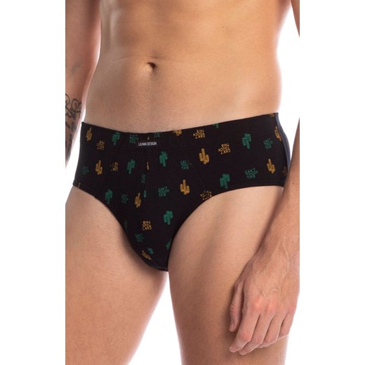 Bawełniany slipy męskie clasic w print w kaktusy 2-pack M-1005CL, Kolor czarny-wzór, Rozmiar M, LAMA ze sklepu Primodo w kategorii Majtki męskie - zdjęcie 184077538