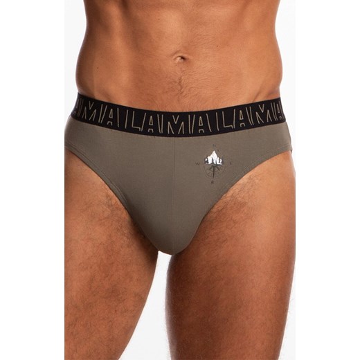 2-pack slipy męskie M-1057SD, Kolor czarny-khaki, Rozmiar L, LAMA ze sklepu Primodo w kategorii Majtki męskie - zdjęcie 184077547