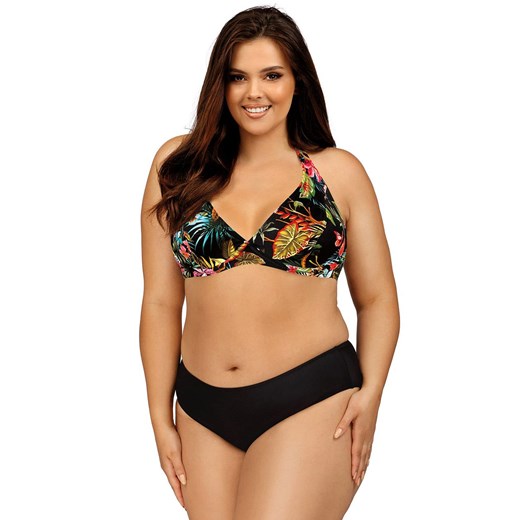 Dwuczęściowy strój kąpielowy Plus Size L3138/3, Kolor czarny-wzór, Rozmiar 36D, Lorin ze sklepu Primodo w kategorii Stroje kąpielowe - zdjęcie 184078578