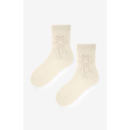 Marilyn beżowe skarpetki damskie bawełniane z sznurowaniem B45, Kolor beżowy, Rozmiar 36-40, Marilyn ze sklepu Primodo w kategorii Skarpetki damskie - zdjęcie 184079689