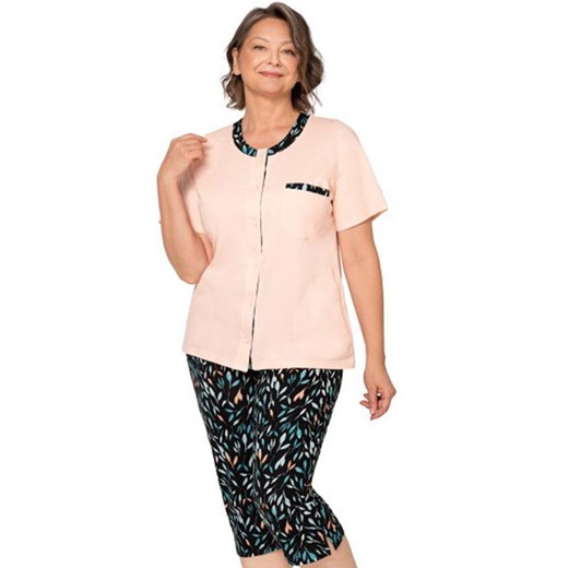 Piżama damska rozpinana Olga I 261 22, Kolor pomarańczowy-wzór, Rozmiar 2XL, MARTEL ze sklepu Primodo w kategorii Piżamy damskie - zdjęcie 184080118