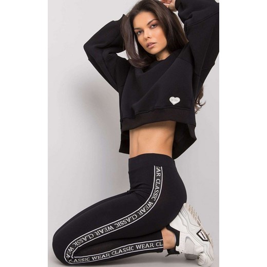 Legginsy damskie z lampasem RV-LG-7375.74, Kolor czarny, Rozmiar S, Rue Paris ze sklepu Primodo w kategorii Spodnie damskie - zdjęcie 184081576