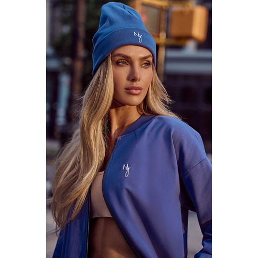 Czapka beanie z haftem MOE GIRL indygo M709, Kolor indygo, Rozmiar uniwersalny, MOE ze sklepu Primodo w kategorii Czapki zimowe damskie - zdjęcie 184082258