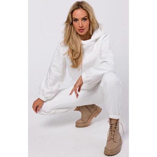Bluza damska z kapturem ecru M759, Kolor ecru, Rozmiar L/XL, MOE ze sklepu Primodo w kategorii Bluzy damskie - zdjęcie 184082935