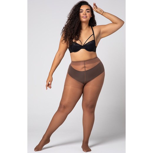 Gładkie rajstopy plus size damskie Charlotte 20 DEN, Kolor czarny (onyx), Rozmiar 5, Mona Queen Size ze sklepu Primodo w kategorii Rajstopy - zdjęcie 184085028