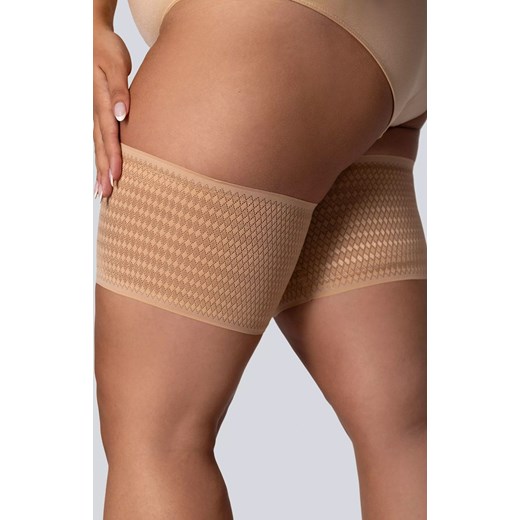 Opaski na uda przeciw otarciom plus size jasnobeżowe Diamond, Kolor jasnobeżowy, Rozmiar 5/6, Mona Queen Size ze sklepu Primodo w kategorii Rajstopy - zdjęcie 184085219