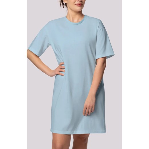 Mona bawełniana koszula nocna damska jasnoniebieska Bliss Plus Size, Kolor jasnoniebieski, Rozmiar 2XL, Mona ze sklepu Primodo w kategorii Koszule nocne - zdjęcie 184085245