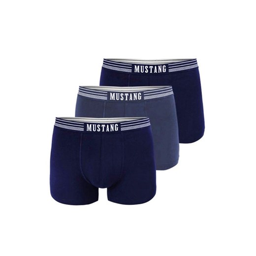 3-pack bokserki męskie granatowo-niebieskie 4046-1003 Retro, Kolor granatowo-niebieski, Rozmiar M, Mustang ze sklepu Primodo w kategorii Majtki męskie - zdjęcie 184085668